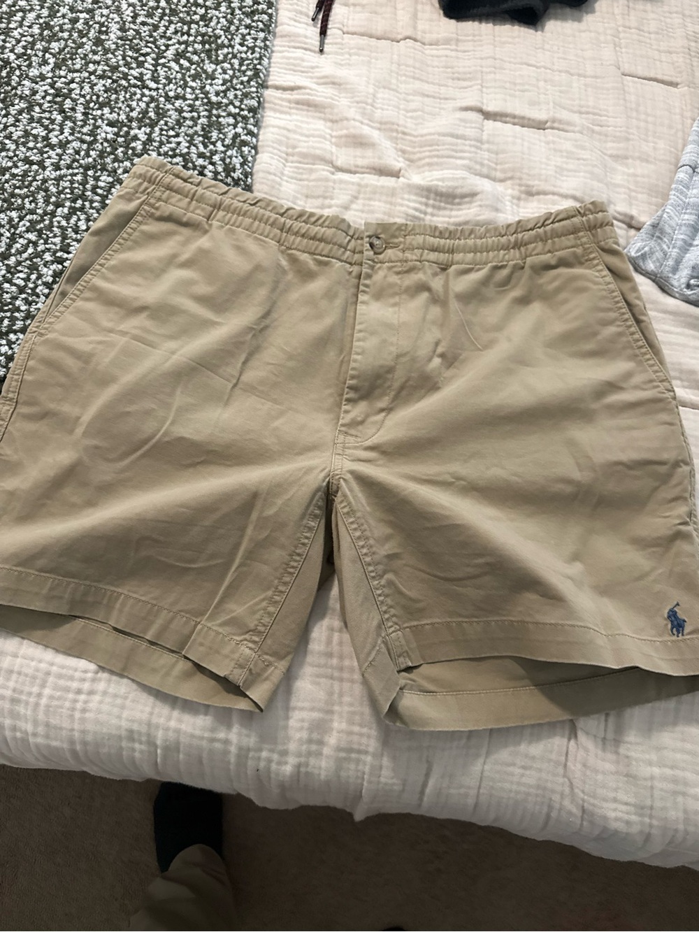 Polo by Ralph Lauren Beige Flat-Front Cotton Shorts